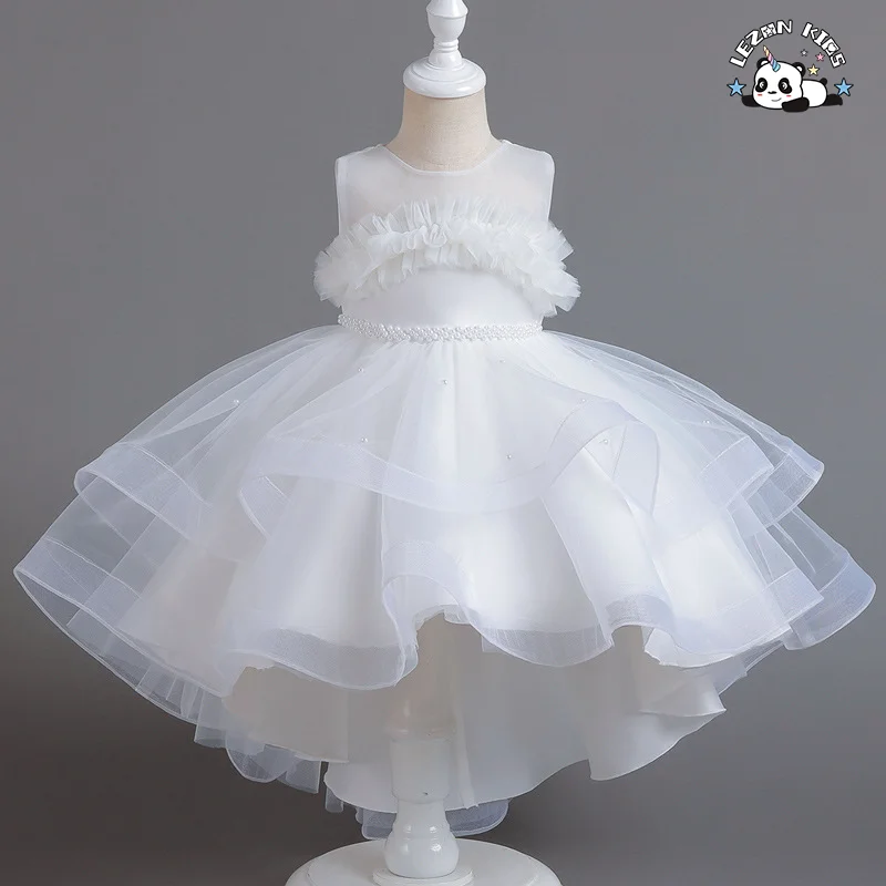 LEZONKIDS - Hot Selling  Kids Pink Dresses Little Girl Ball Gowns Flower Girls Long Dress